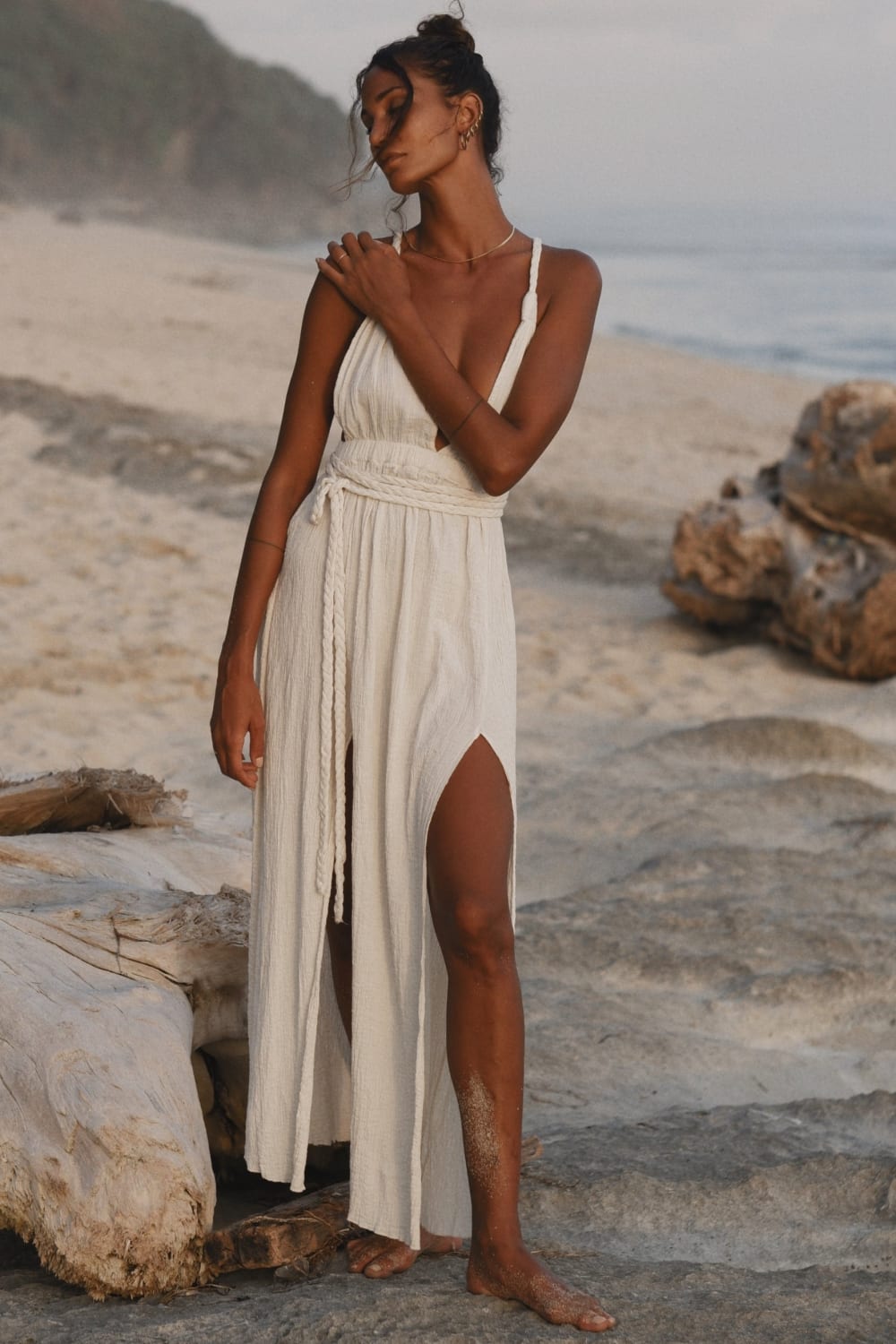 The Handloom-Muse Braided Straps Dress Natural-Elbise-4-roqelvaxirum.shop