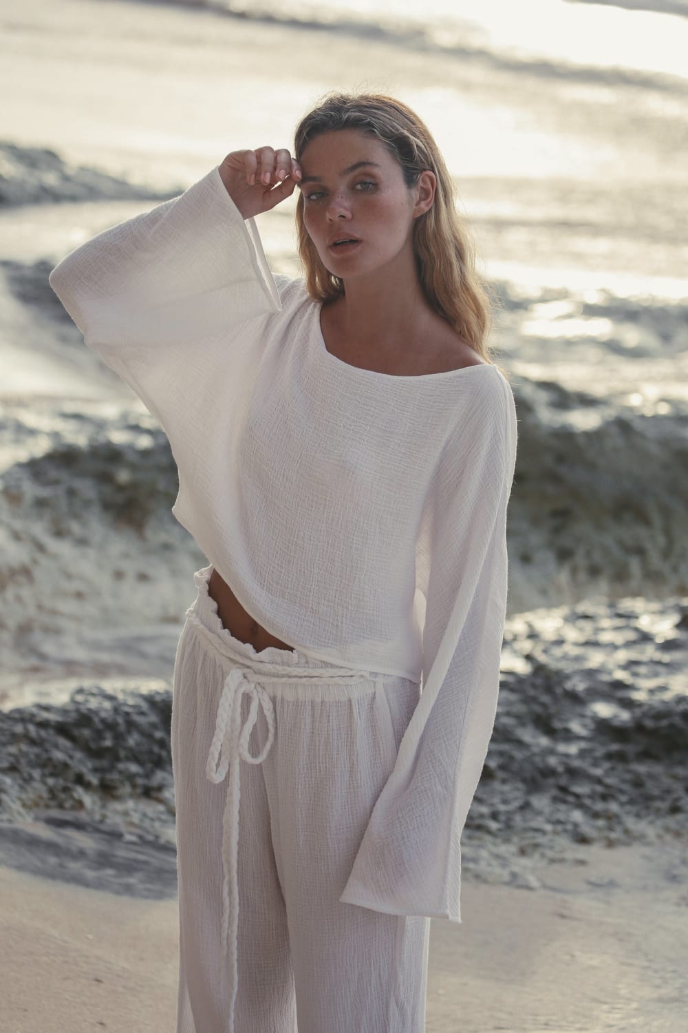 The Handloom-Paloma Paper Bag Pants White-Pantolon-3-roqelvaxirum.shop