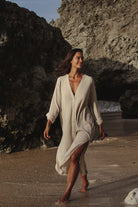 The Handloom-Terra Shirt Dress Oatmeal-Elbise-5-roqelvaxirum.shop