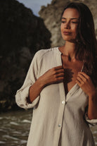 The Handloom-Terra Shirt Dress Oatmeal-Elbise-7-roqelvaxirum.shop