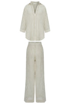The Handloom-Voyage Set Khaki Green Stripes-Alt - Üst Takım-5-roqelvaxirum.shop
