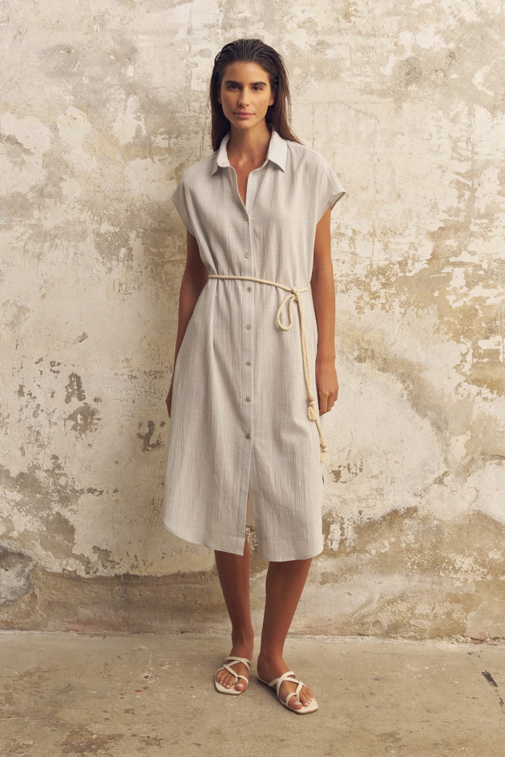 The Handloom-Zaya Shirt Dress Baby Blue-Elbise-1-roqelvaxirum.shop