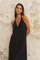 The Handloom-Zoe Maxi Dress Black-Elbise-6-roqelvaxirum.shop