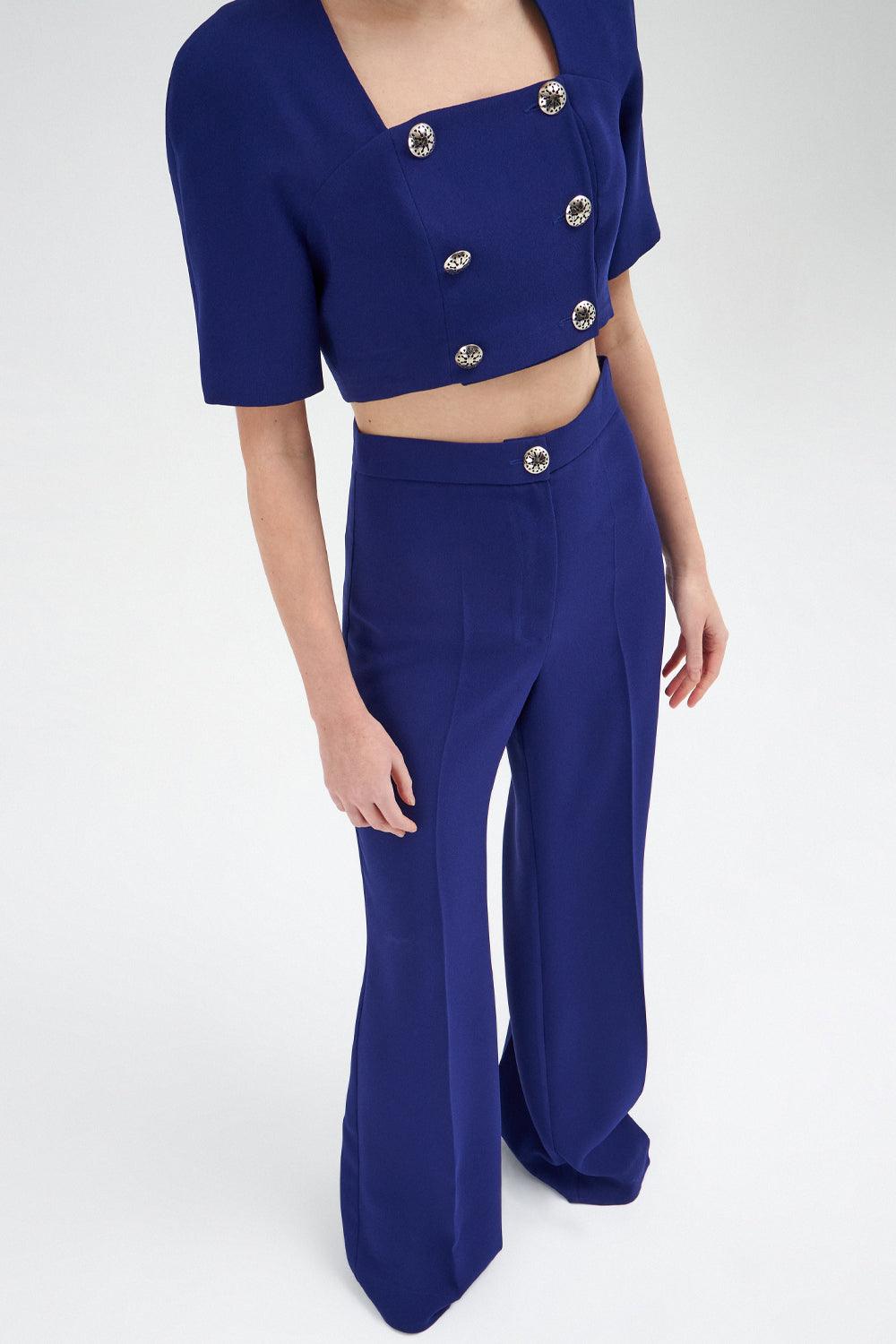 The Molc-Gloria Üst Gece Mavisi-Bluz-2-roqelvaxirum.shop