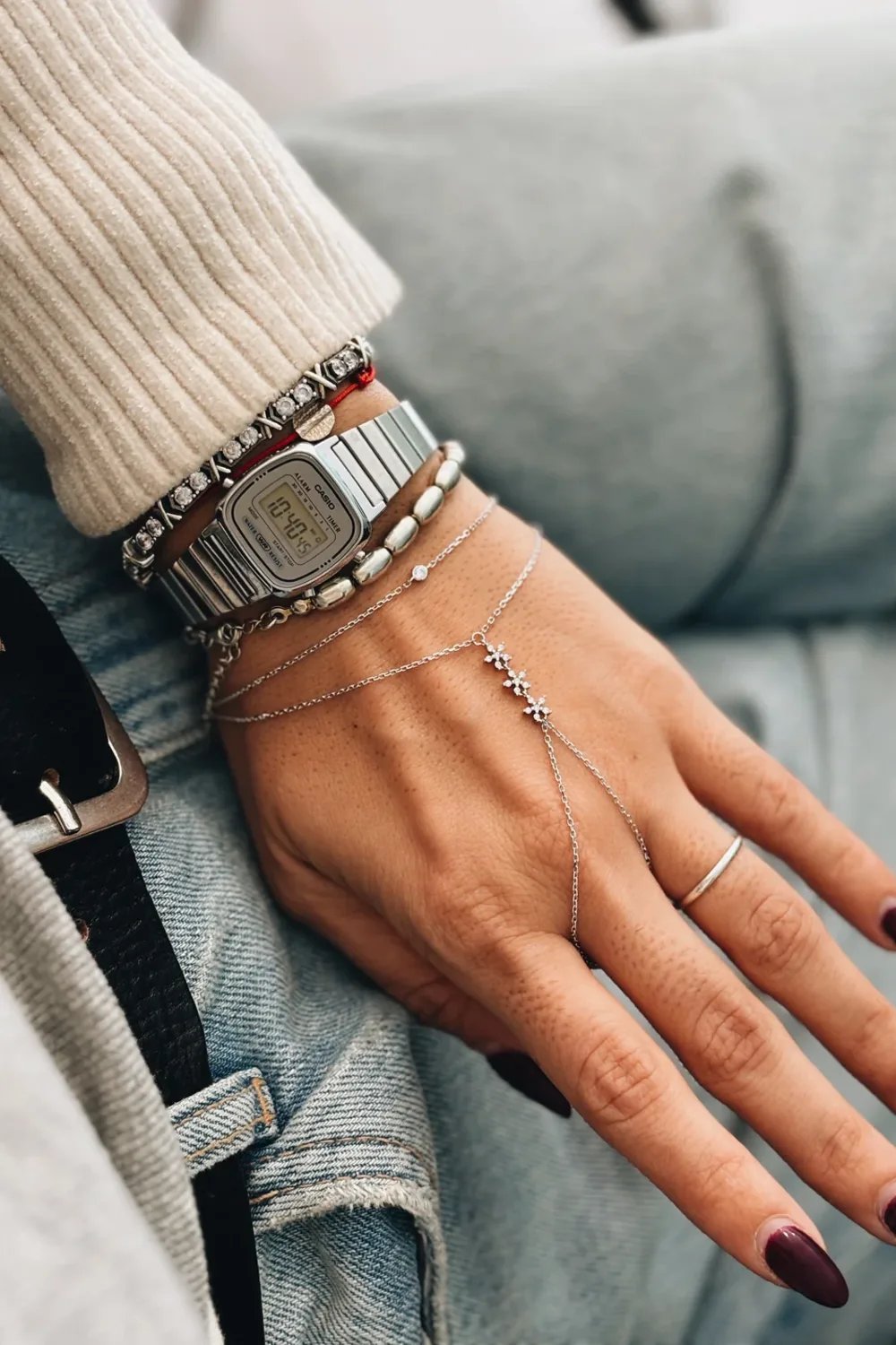 The Pheia-Minimal Çiçek Şahmeran | 925 Ayar Gümüş-Bileklik-1-roqelvaxirum.shop