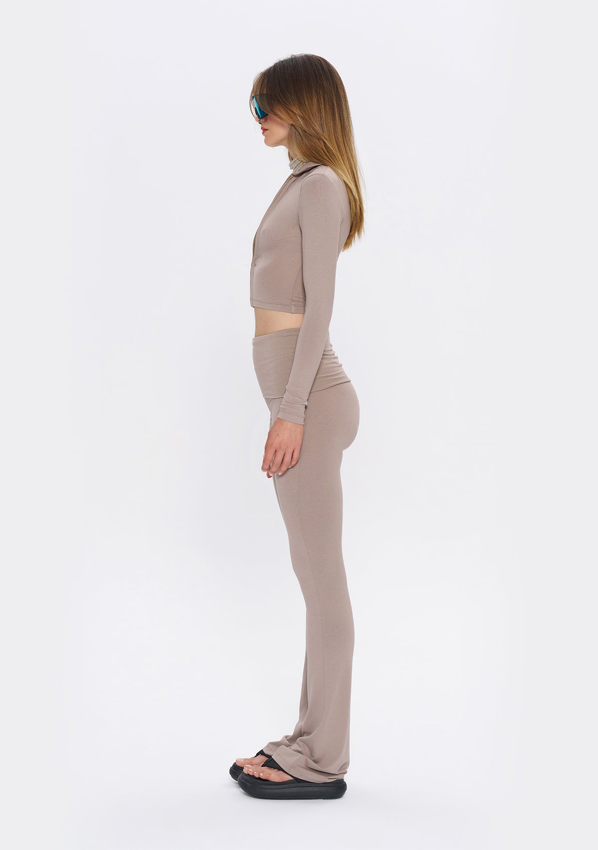Tiny-Açık Kahverengi Fermuarlı Dar Kesim Yumuşak Hırka-Kazak & Triko-4-roqelvaxirum.shop