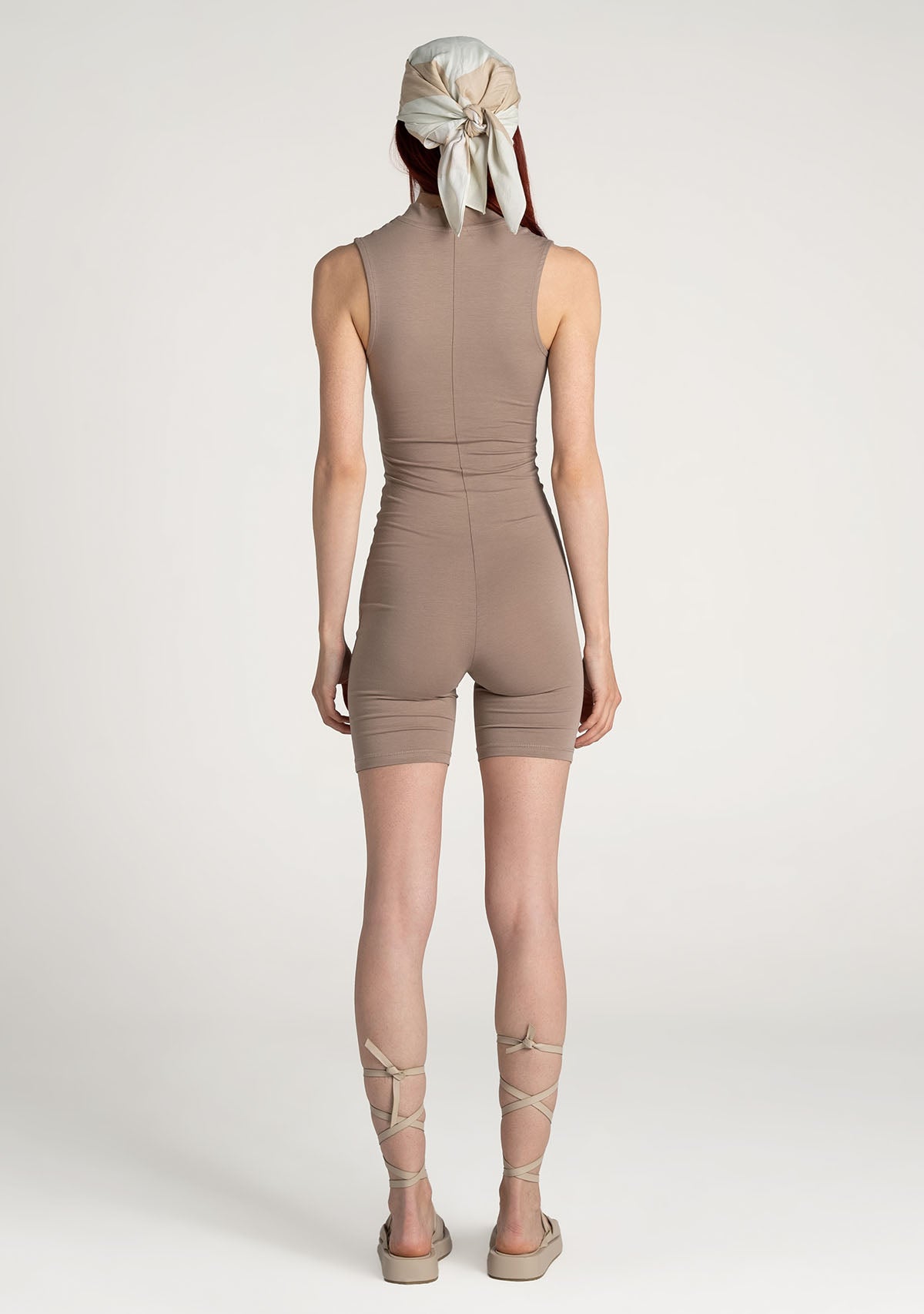 Tiny-Açık Kahverengi Önden Fermuarlı Şort Bodysuit-Bodysuit-2-roqelvaxirum.shop