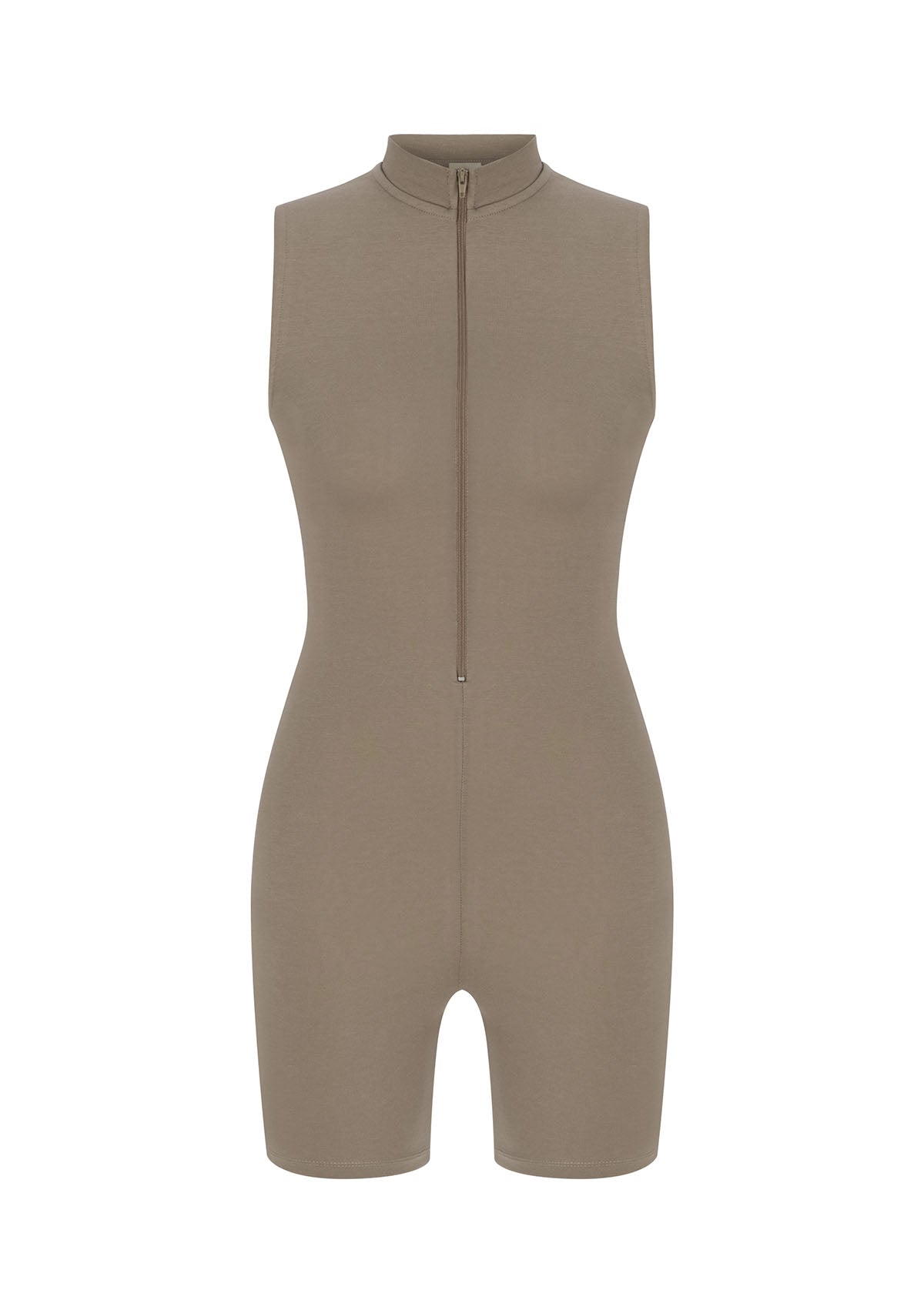Tiny-Açık Kahverengi Önden Fermuarlı Şort Bodysuit-Bodysuit-7-roqelvaxirum.shop
