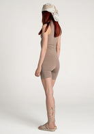 Tiny-Açık Kahverengi Önden Fermuarlı Şort Bodysuit-Bodysuit-8-roqelvaxirum.shop