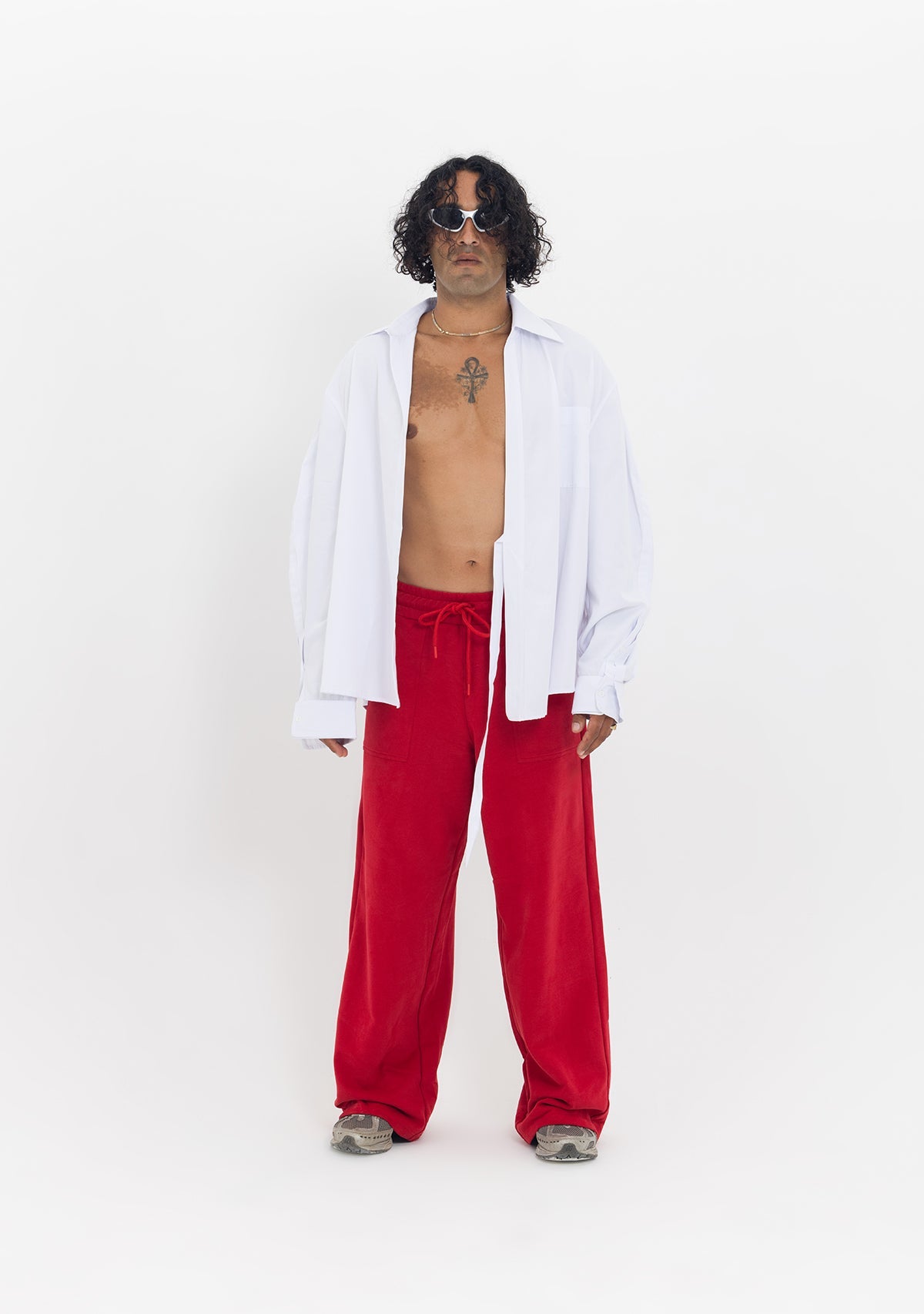 Tiny-Asimetrik Kesim Beyaz Bağlamalı Gömlek-Gömlek-8-roqelvaxirum.shop