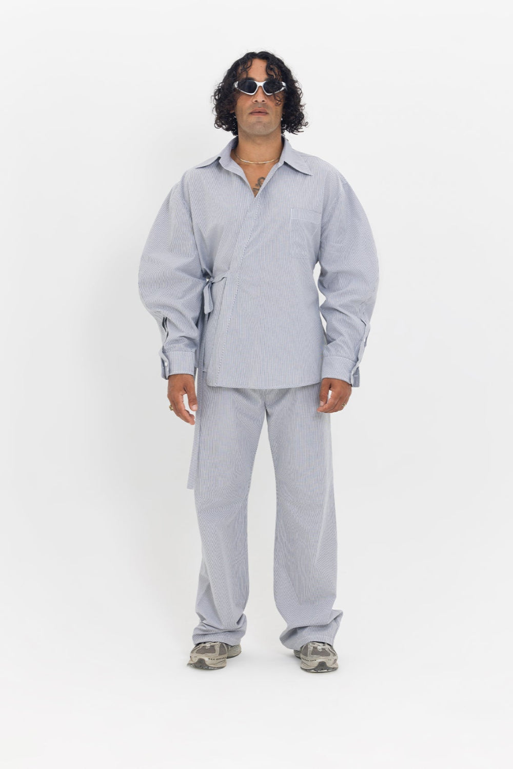 Tiny-Asimetrik Kesim Çizgili Bağlamalı Gömlek-Gömlek-1-roqelvaxirum.shop