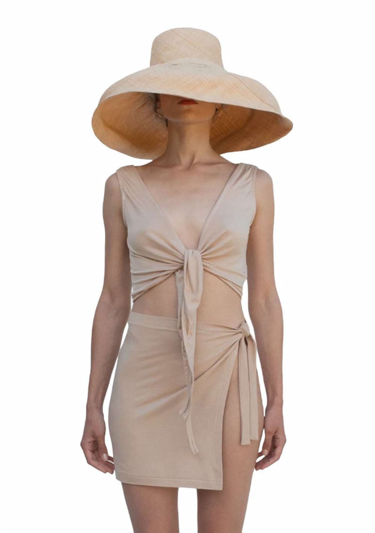 Tiny-Bağlamalı Sıfır Kol Nude Bluz-Bluz-3-roqelvaxirum.shop