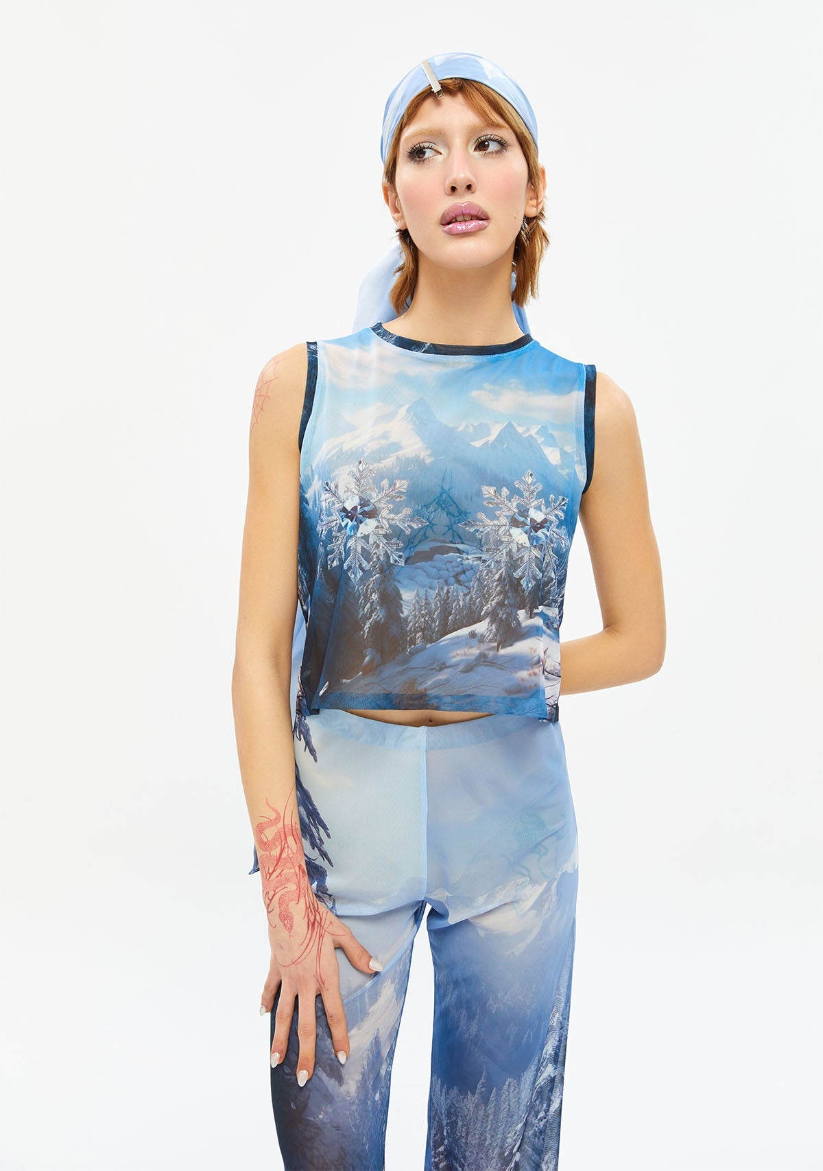 Tiny-Baskılı Transparan Mavi Bluz-Top-5-roqelvaxirum.shop