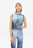 Tiny-Baskılı Transparan Mavi Bluz-Top-5-roqelvaxirum.shop