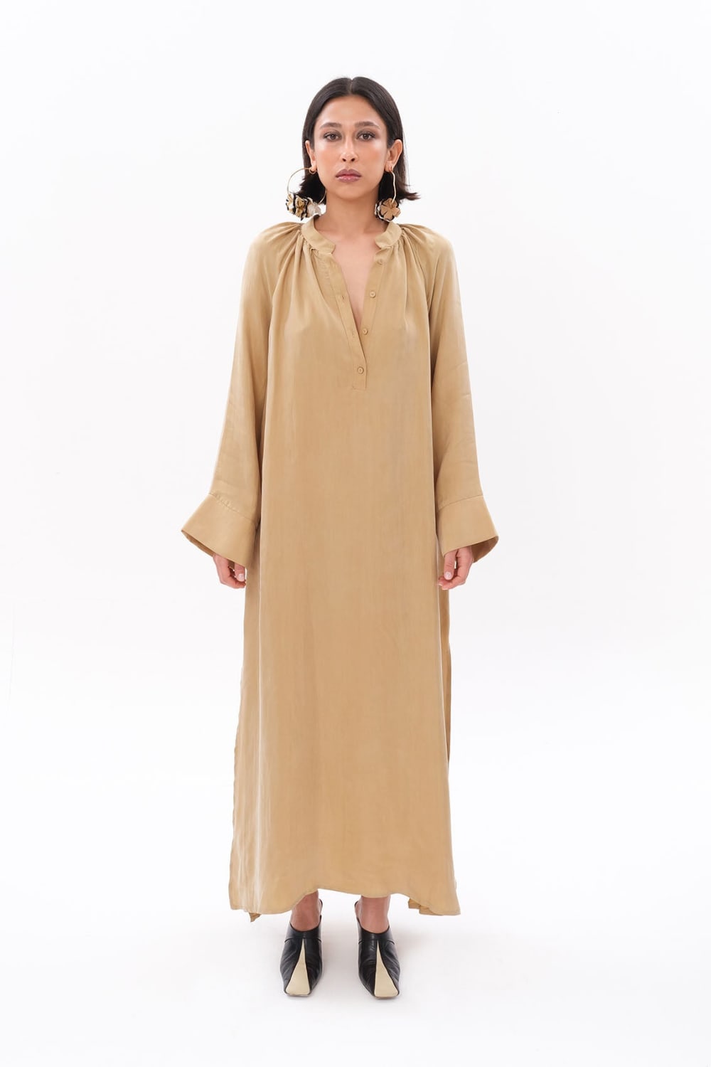 Tiny-Bej Luxe Tencel™ Reglan Kol Elbise-Elbise-1-roqelvaxirum.shop