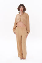 Tiny-Bej Tencel™ Beli Lastikli Pantolon-Pantolon-1-roqelvaxirum.shop