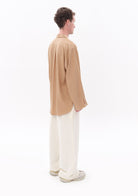 Tiny-Bej Tencel™ Oversize Gömlek-Gömlek-4-roqelvaxirum.shop