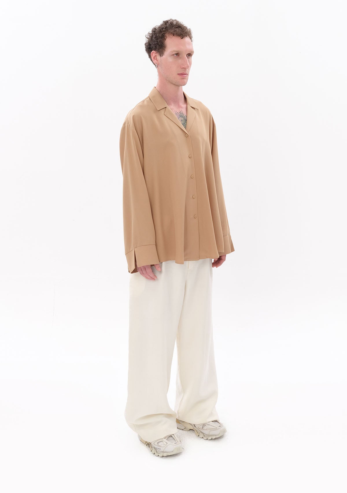 Tiny-Bej Tencel™ Oversize Gömlek-Gömlek-5-roqelvaxirum.shop
