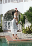 Tiny-Bel Dekolteli Straplez Uzun Beyaz Elbise-Elbise-3-roqelvaxirum.shop