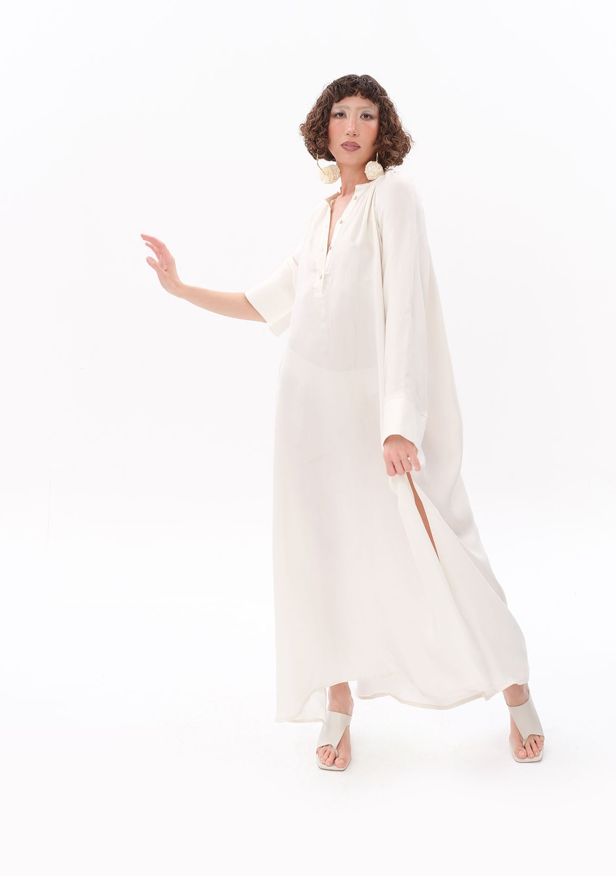 Tiny-Beyaz Luxe Tencel™ Reglan Kol Elbise-Elbise-4-roqelvaxirum.shop