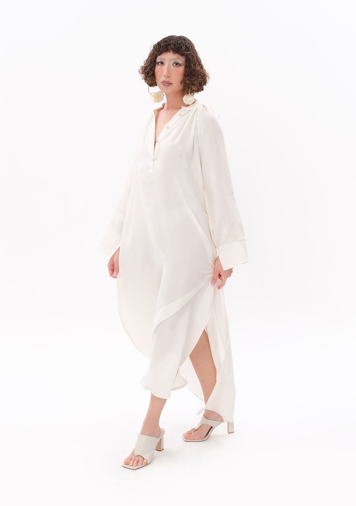Tiny-Beyaz Luxe Tencel™ Reglan Kol Elbise-Elbise-5-roqelvaxirum.shop