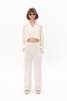 Tiny-Beyaz Tencel™ Beli Lastikli Pantolon-Pantolon-1-roqelvaxirum.shop