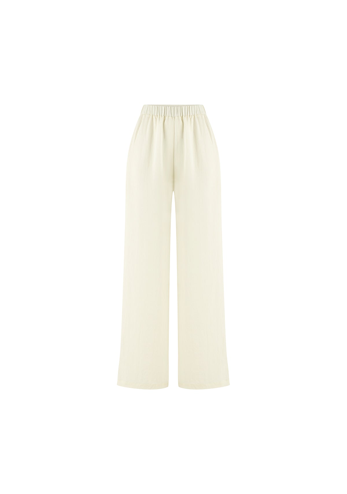 Tiny-Beyaz Tencel™ Beli Lastikli Pantolon-Pantolon-6-roqelvaxirum.shop