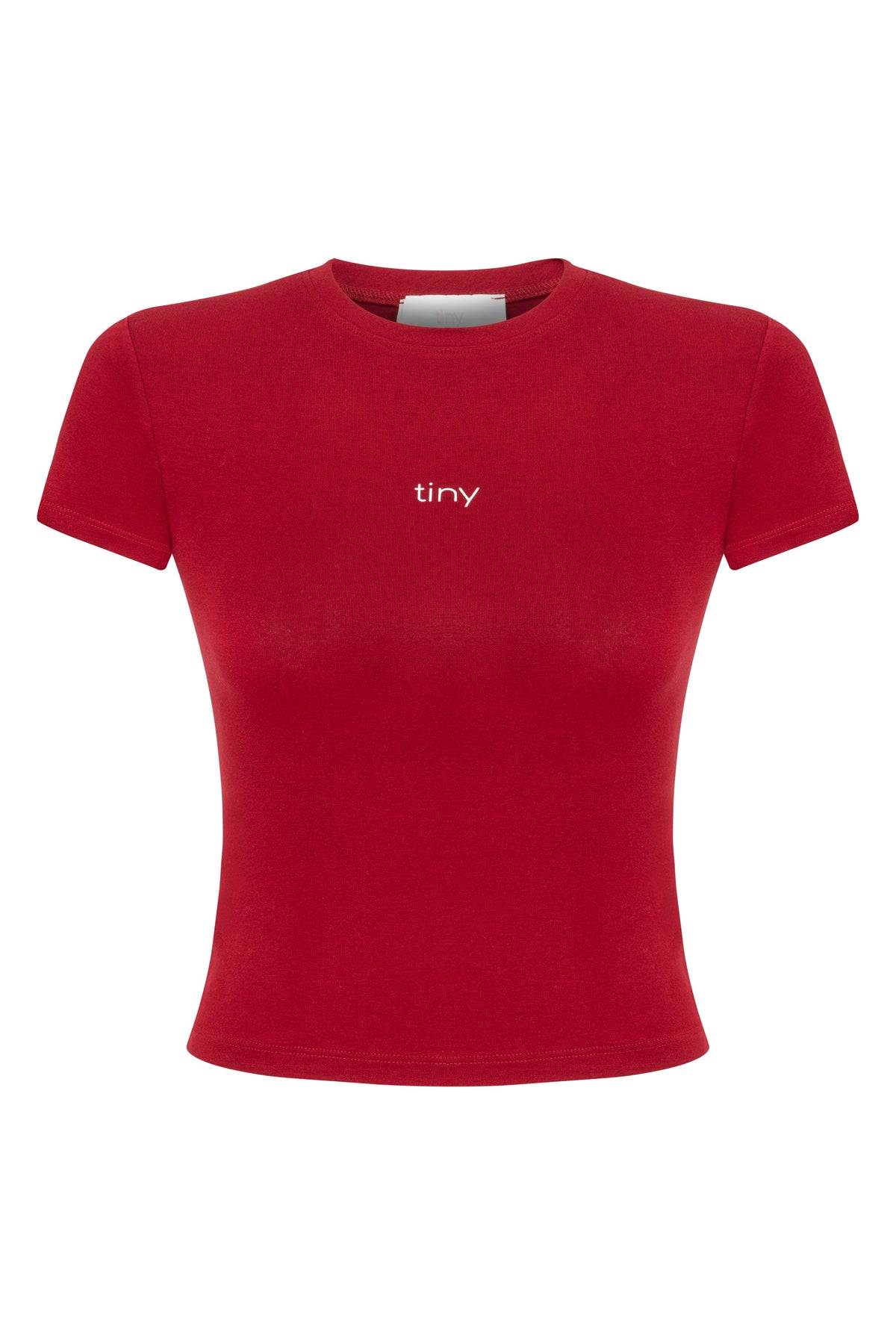 Tiny-Dar Kesim Bordo Tişört-T-Shirts-10-roqelvaxirum.shop