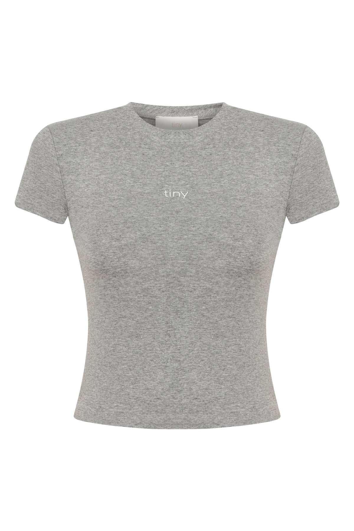 Tiny-Dar Kesim Gri Tişört-T-Shirts-8-roqelvaxirum.shop