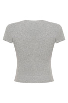 Tiny-Dar Kesim Gri Tişört-T-Shirts-9-roqelvaxirum.shop