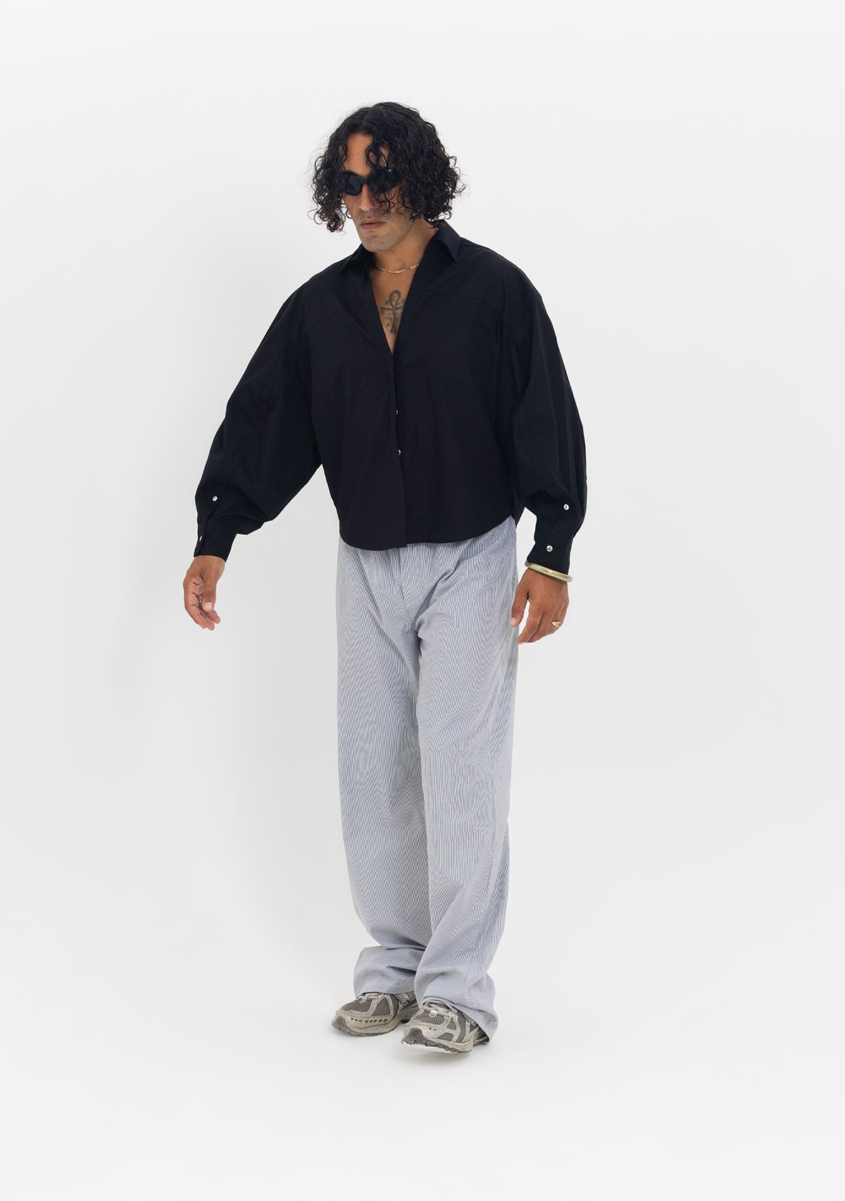 Tiny-Geniş Kesim Pamuklu Siyah Gömlek-Gömlek-12-roqelvaxirum.shop