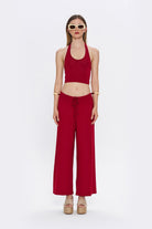 Tiny-Halter Yaka Bordo Yumuşak Bluz-Bluz-1-roqelvaxirum.shop