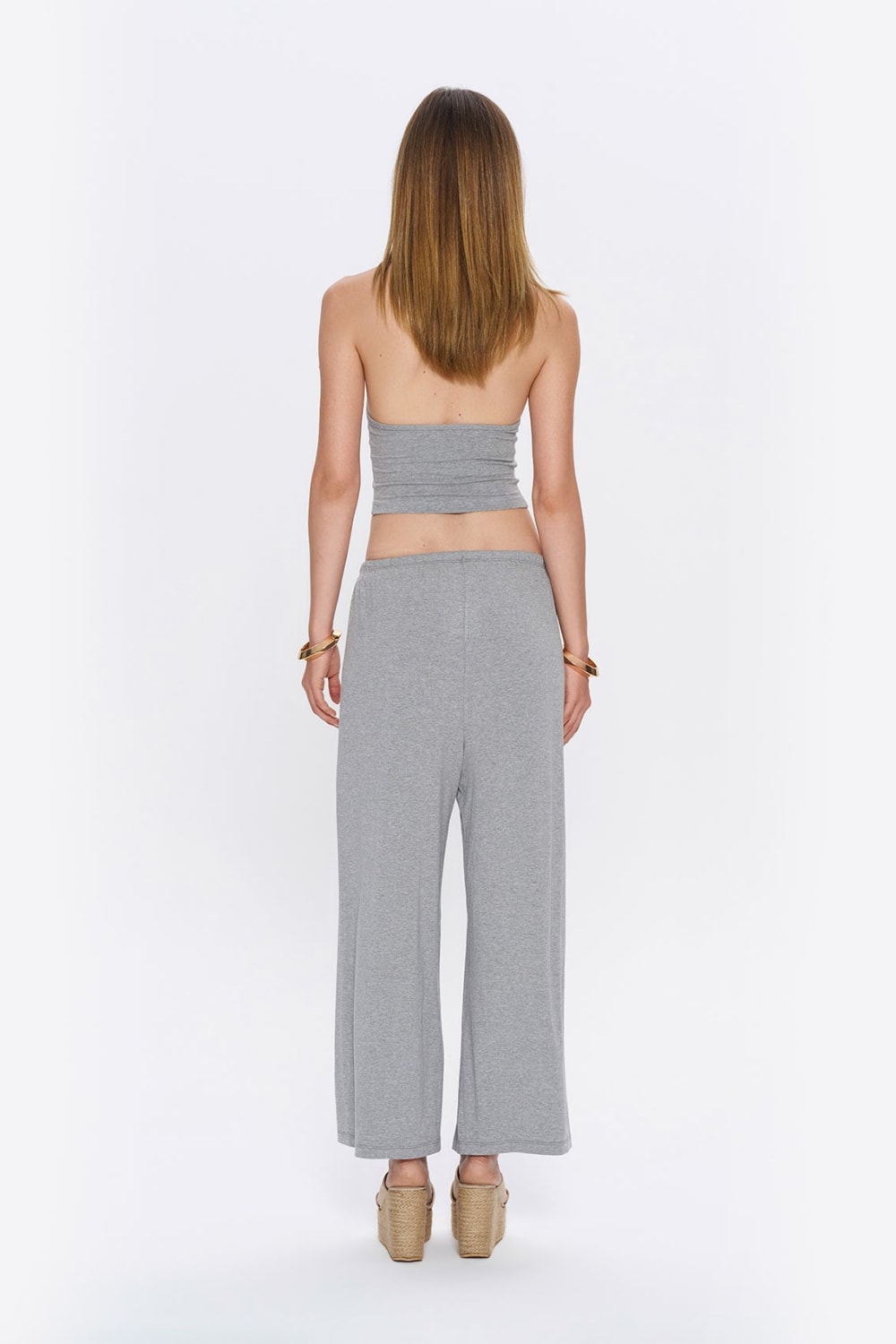 Tiny-Halter Yaka Gri Yumuşak Bluz-Top-2-roqelvaxirum.shop
