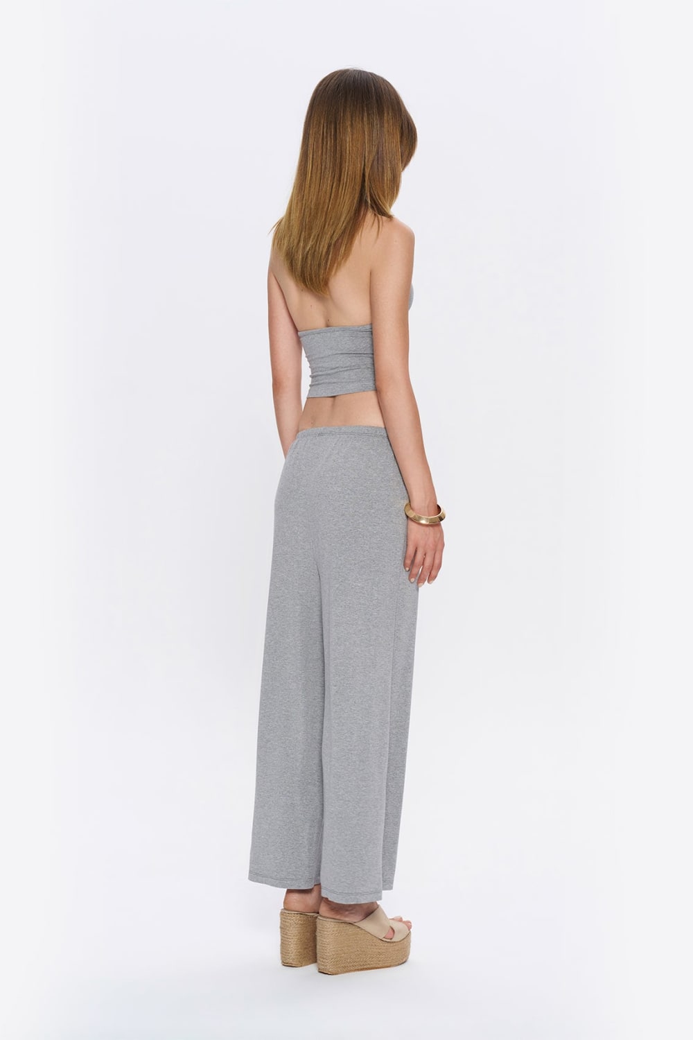 Tiny-Halter Yaka Gri Yumuşak Bluz-Top-3-roqelvaxirum.shop