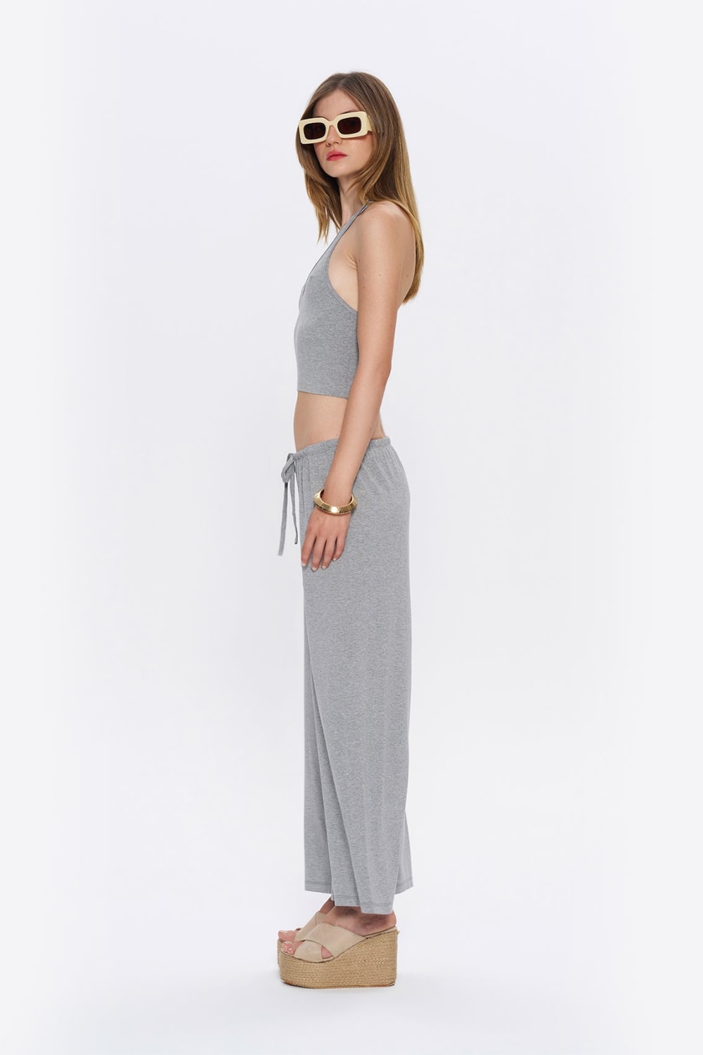 Tiny-Halter Yaka Gri Yumuşak Bluz-Top-8-roqelvaxirum.shop