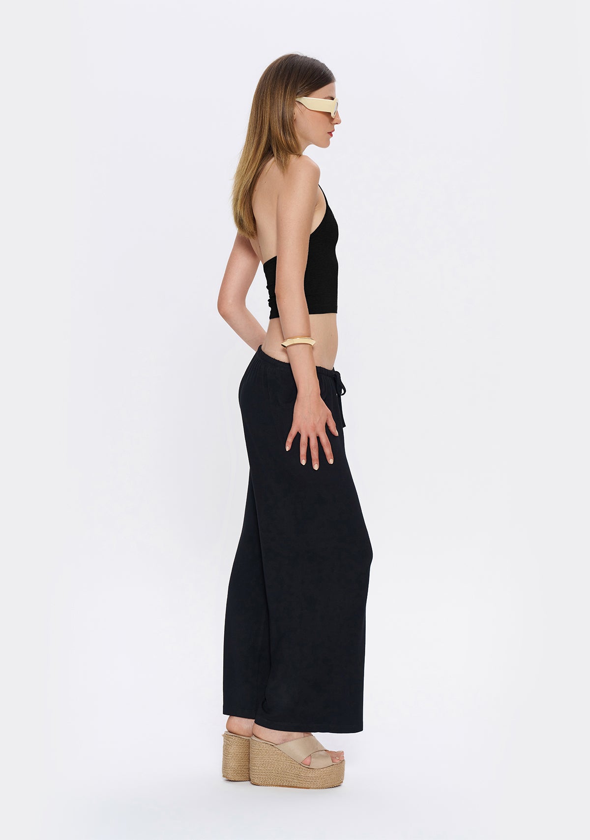 Tiny-Halter Yaka Siyah Yumuşak Bluz-Top-6-roqelvaxirum.shop