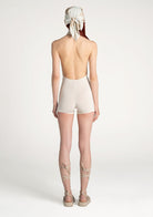 Tiny-Krem Boğazlı Sırt Dekolteli Şort Bodysuit-Tulum-2-roqelvaxirum.shop