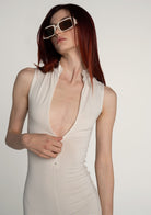 Tiny-Krem Önden Fermuarlı Şort Bodysuit-Bodysuit-5-roqelvaxirum.shop