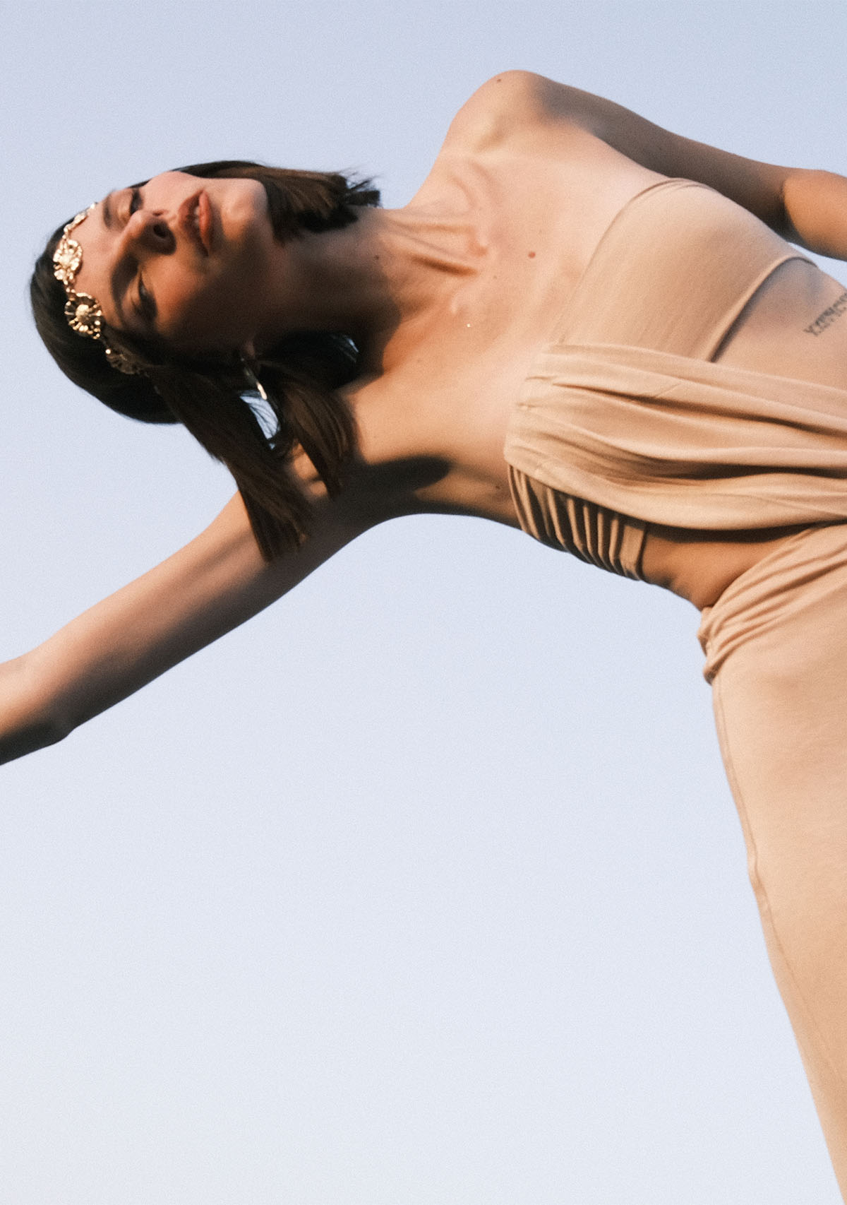 Tiny-Nude Z Detaylı Uzun Straplez Elbise-Elbise-7-roqelvaxirum.shop