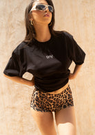 Tiny-Oversize Siyah Tişört-T-Shirts-3-roqelvaxirum.shop