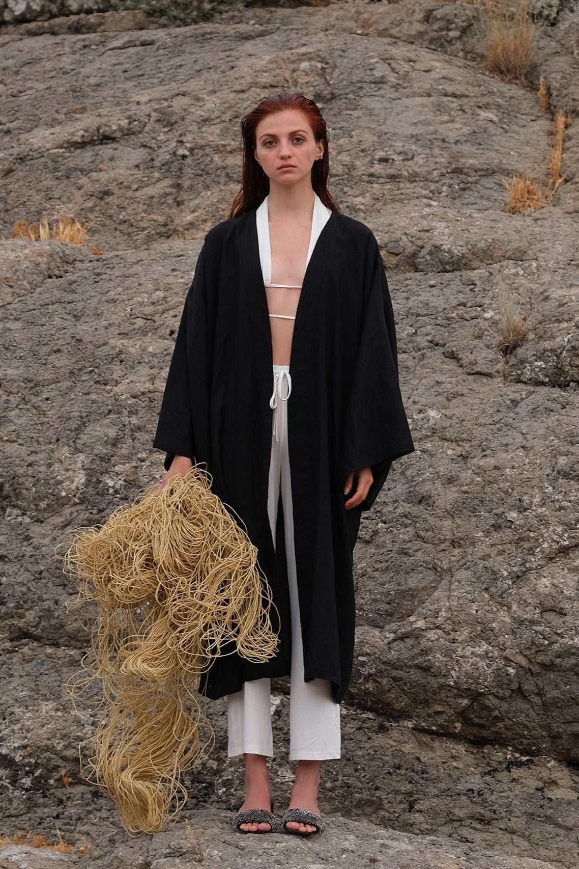 Tiny-Siyah Keten Kimono-Kimono-1-roqelvaxirum.shop
