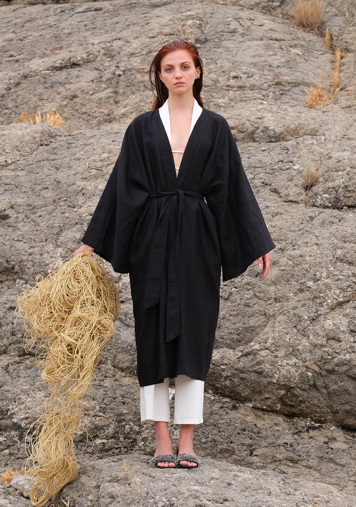 Tiny-Siyah Keten Kimono-Kimono-2-roqelvaxirum.shop