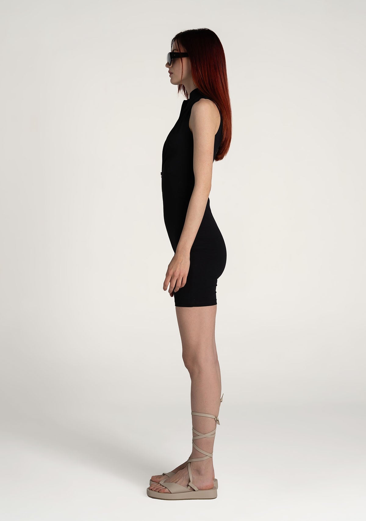 Tiny-Siyah Önden Fermuarlı Şort Bodysuit-Bodysuit-4-roqelvaxirum.shop