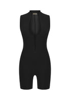 Tiny-Siyah Önden Fermuarlı Şort Bodysuit-Bodysuit-7-roqelvaxirum.shop