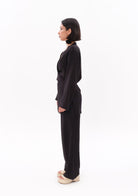 Tiny-Siyah Tencel™ Bağlamalı Gömlek-Gömlek-4-roqelvaxirum.shop