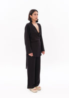 Tiny-Siyah Tencel™ Bağlamalı Gömlek-Gömlek-5-roqelvaxirum.shop