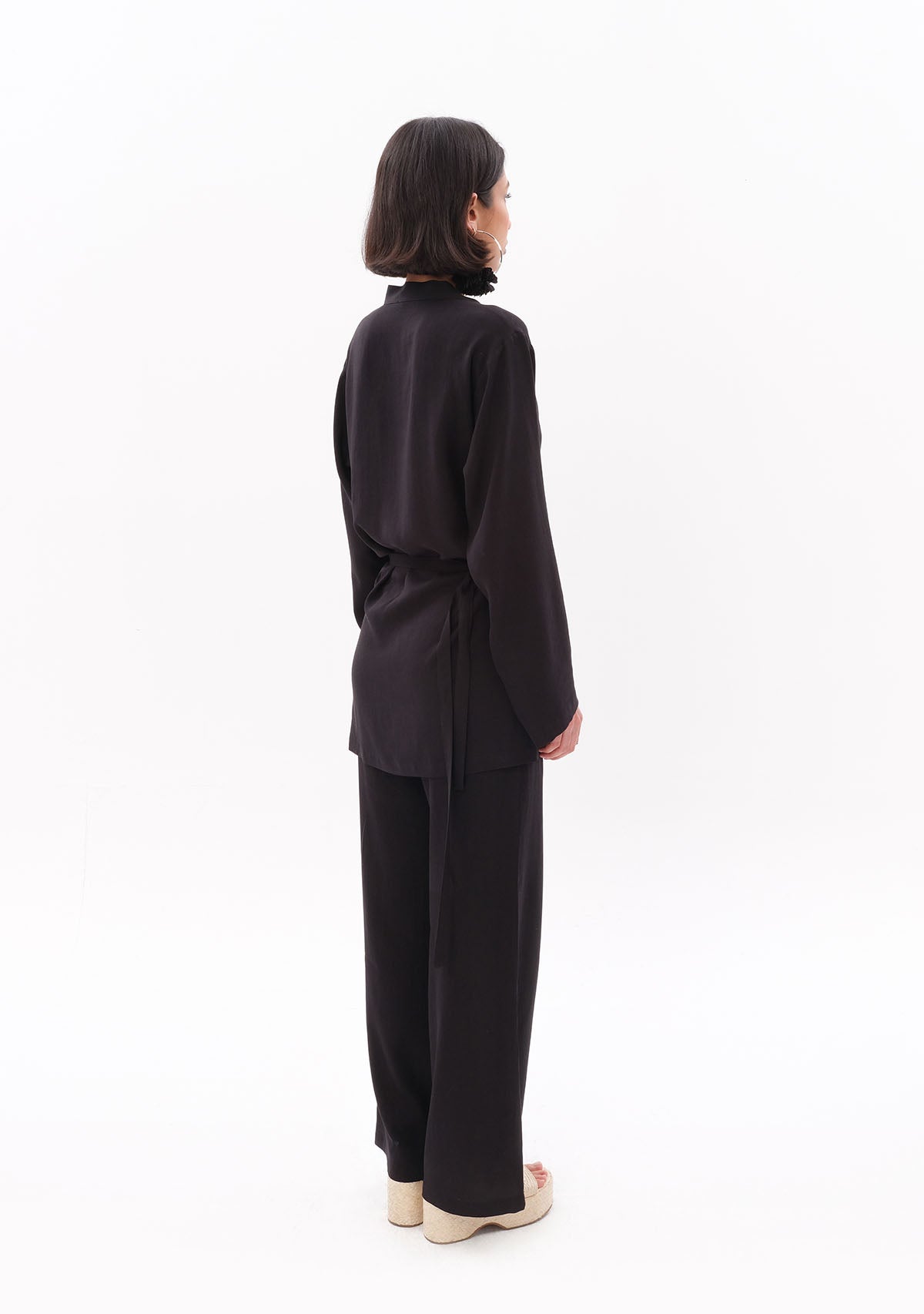 Tiny-Siyah Tencel™ Bağlamalı Gömlek-Gömlek-7-roqelvaxirum.shop
