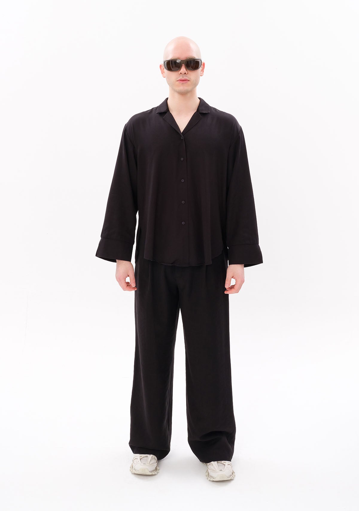 Tiny-Siyah Tencel™ Oversize Gömlek-Gömlek-3-roqelvaxirum.shop