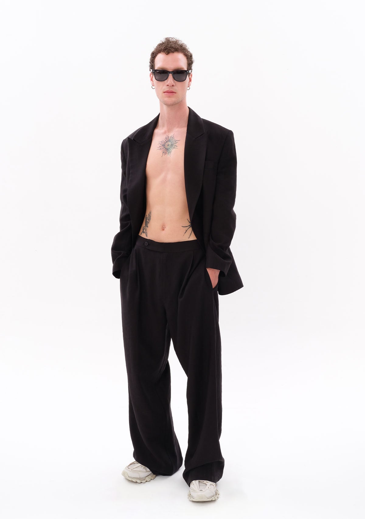 Tiny-Siyah Tencel™ Pantolon-Kumaş Pantolon-3-roqelvaxirum.shop