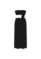 Tiny-Siyah Z Detaylı Uzun Straplez Elbise-Elbise-8-roqelvaxirum.shop